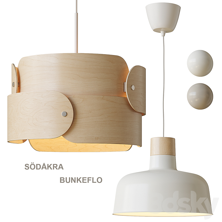 SÖDÅKRA \/ BUNKEFLO IKEA Pendant lamp 3DS Max Model - thumbnail 3