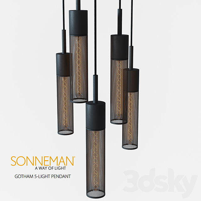 Sonneman Gotham 5-Light Pendant 3DSMax File - thumbnail 2