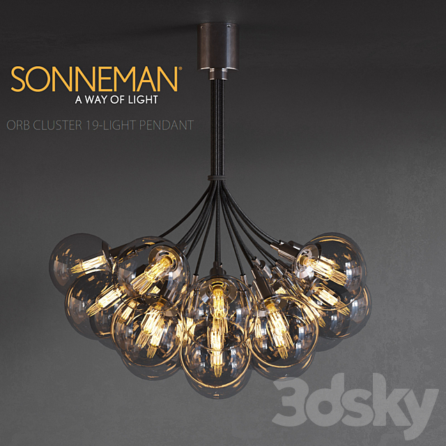 Sonneman ORB CLUSTER 19-LIGHT PENDANT 3DSMax File - thumbnail 1