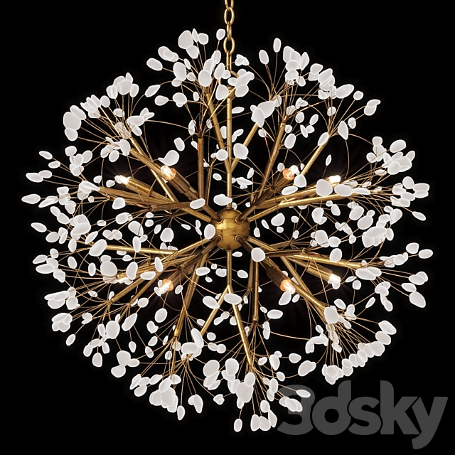 Spherical Twelve-Light Quartz Chandelier 3DSMax File - thumbnail 1