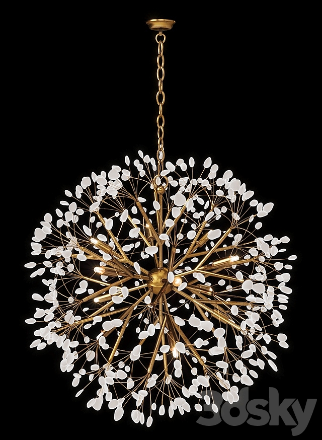 Spherical Twelve-Light Quartz Chandelier 3DSMax File - thumbnail 2