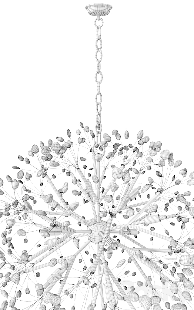 Spherical Twelve-Light Quartz Chandelier 3DSMax File - thumbnail 3