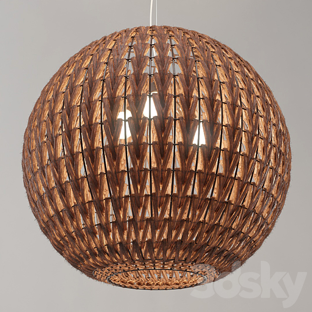 Spherical wicker chandelier (Odeon Light Keni) 3DSMax File - thumbnail 1