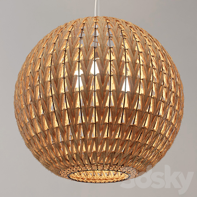 Spherical wicker chandelier (Odeon Light Keni) 3DSMax File - thumbnail 2