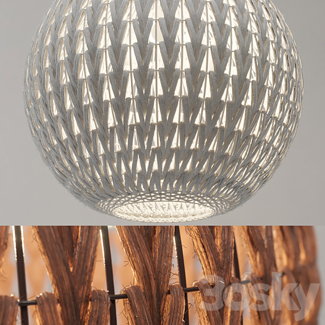 Spherical wicker chandelier (Odeon Light Keni) 3DSMax File - thumbnail 3