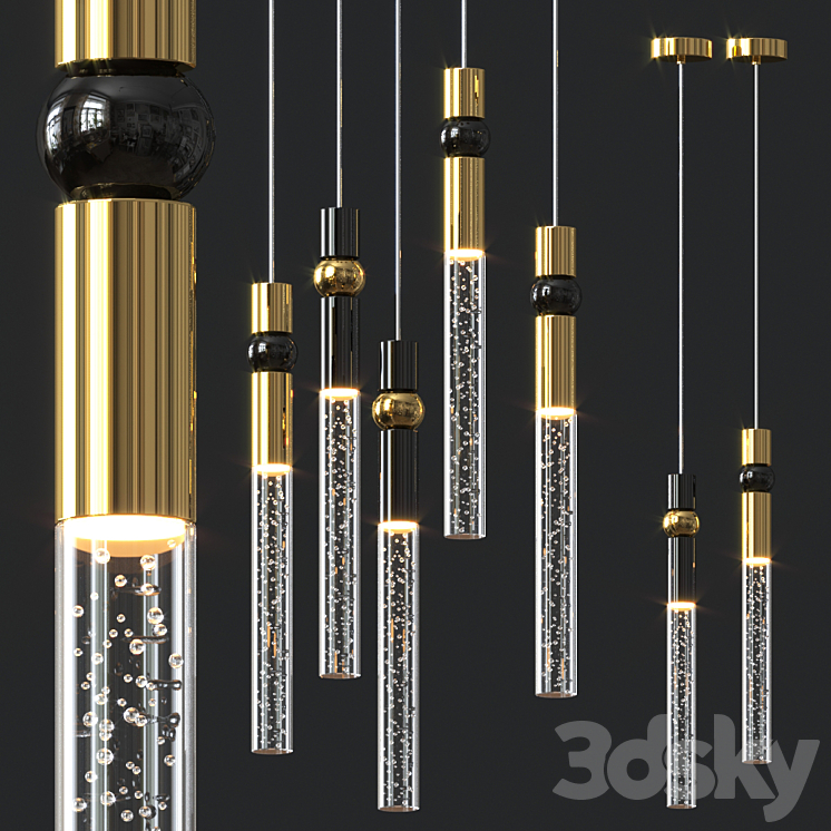 Spray Pendant Light 3DS Max Model - thumbnail 2