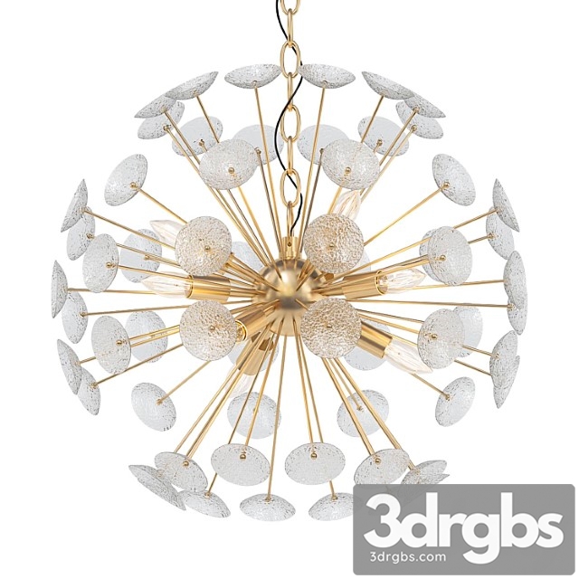 Sputnik textured glass white chandelier 3dsmax Download - thumbnail 1