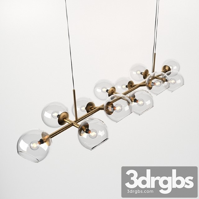 Staggered Glass Chandelier 12 Light 3dsmax Download - thumbnail 1