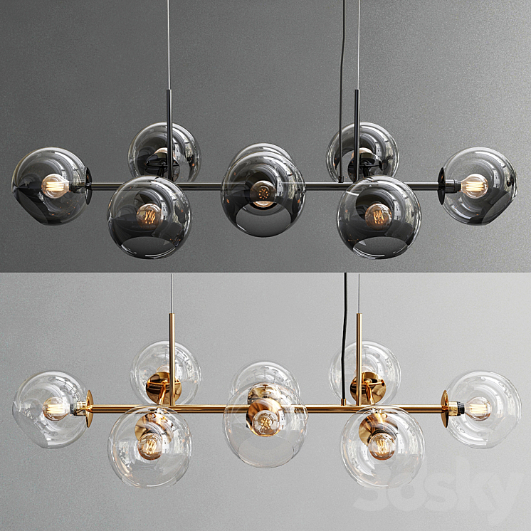 Staggered Glass Chandelier 8 3DS Max - thumbnail 1