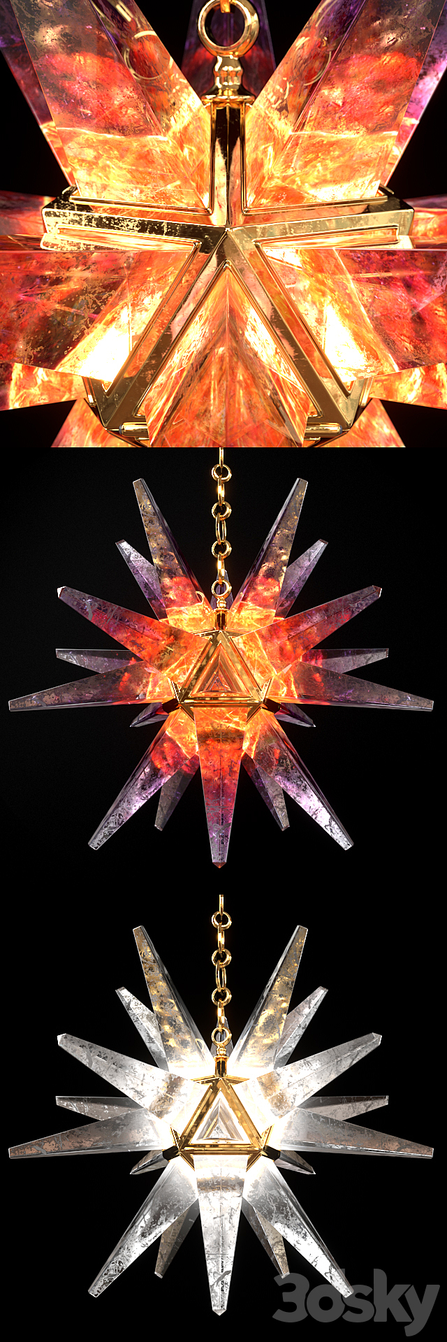 Star III Chandelier by Alexandre Vossion 3DS Max Model - thumbnail 2