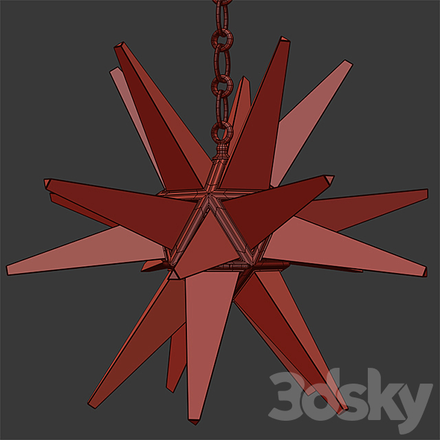 Star III Chandelier by Alexandre Vossion 3DS Max Model - thumbnail 3