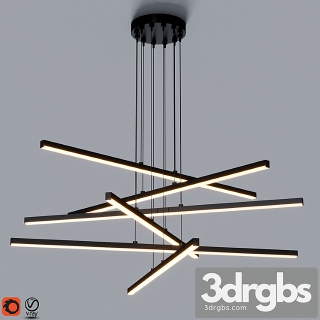 Stix 6 Arm Led Pendant Light 2 3dsmax Download - thumbnail 1