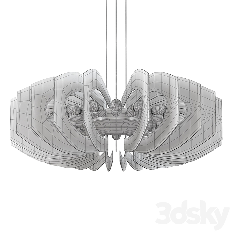 Stunning chandelier in colored class 3DS Max Model - thumbnail 2