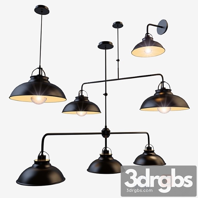 Suspended and wall lamps model hamois from the company lucide belgium. 3dsmax Download - thumbnail 1