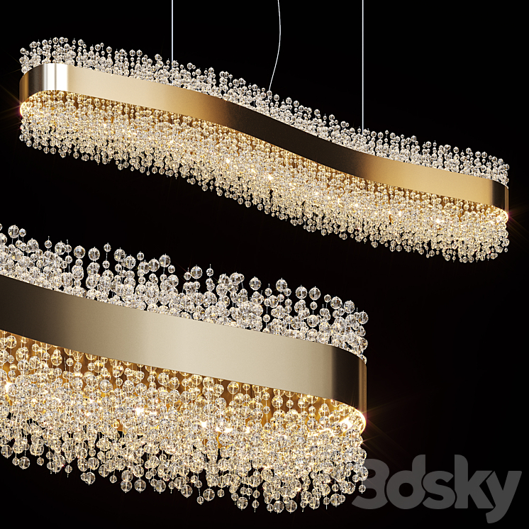 Suspended Chandelier Lusine by Lampatron 120cm 3DS Max Model - thumbnail 1