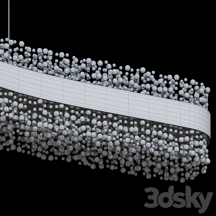 Suspended chandelier LUSINE by Lampatron 150cm 3DS Max Model - thumbnail 2