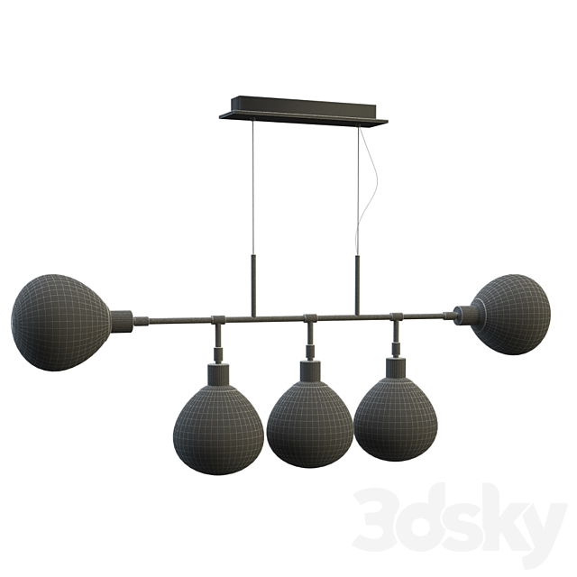 Suspended chandelier Maytoni Erich MOD221-PL-05-G 3DSMax File - thumbnail 3