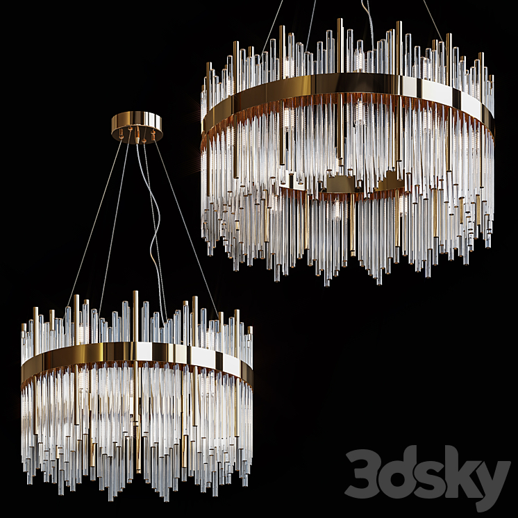 Suspended chandeliers Acapulco 3DS Max Model - thumbnail 3