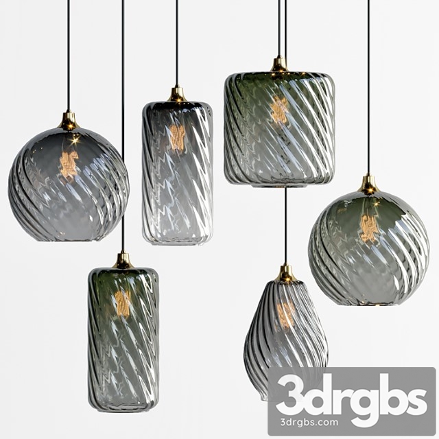 Suspended lampshade ilaria, dark olive green - thumbnail 1