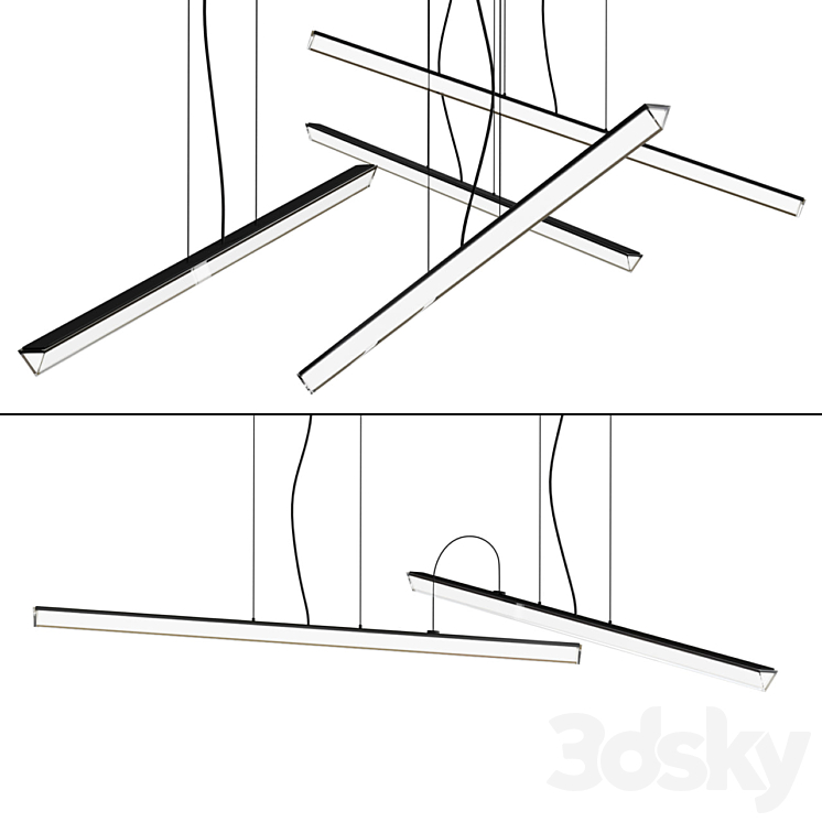 Suspension lamp Halo Lineal 3DS Max Model - thumbnail 1