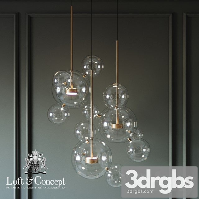 Suspension lamps giopato & coombes bolle bls 14c chandelier 3dsmax Download - thumbnail 1