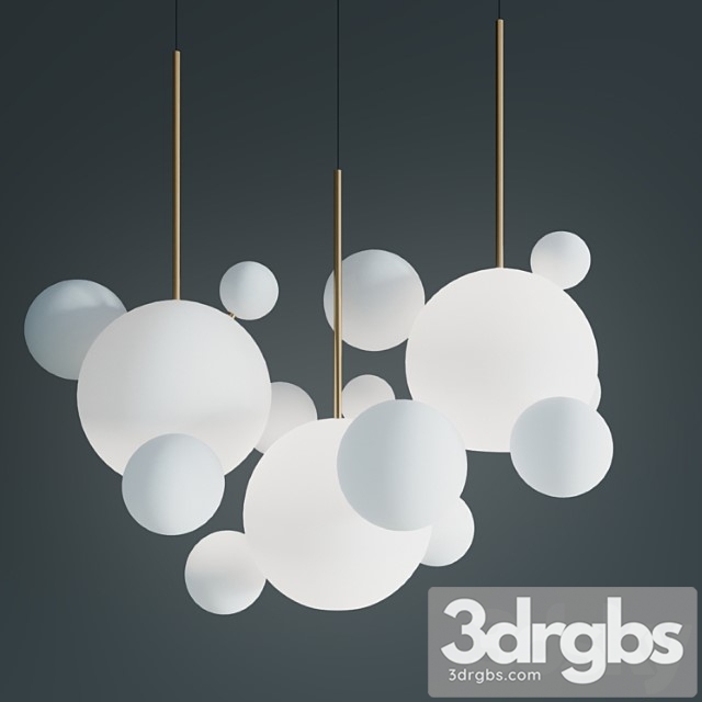 Suspension lamps giopato & coombes bolle bls 14l chandelier milk 3dsmax Download - thumbnail 1