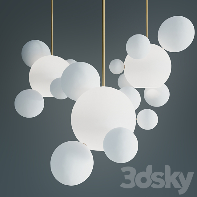 Suspension lamps giopato & coombes bolle bls 6 lamp milk 3DSMax File - thumbnail 1