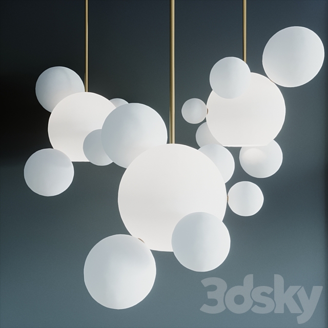 Suspension lamps giopato & coombes bolle bls 6 lamp milk 3DSMax File - thumbnail 2