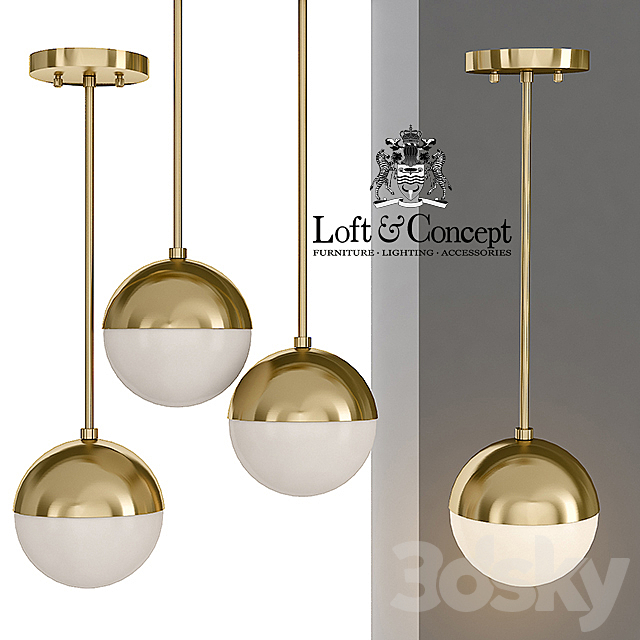 Suspension light Copper Light Pendant Orb 3DS Max Model - thumbnail 1