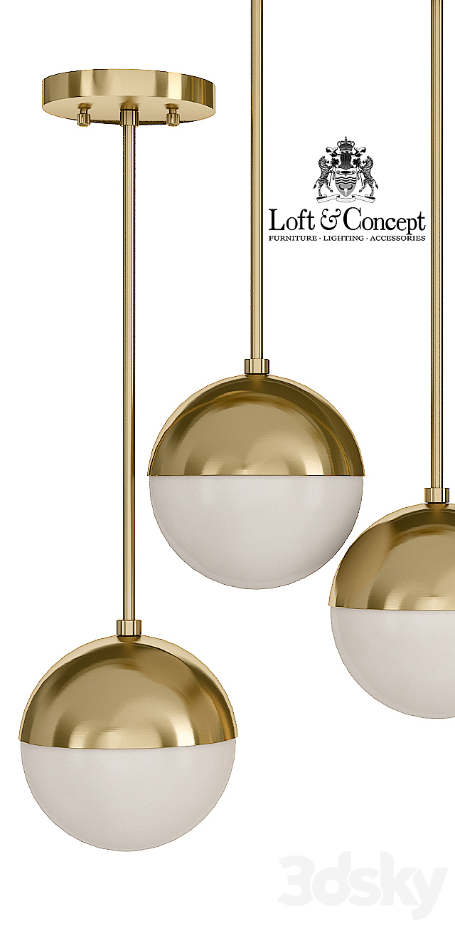 Suspension light Copper Light Pendant Orb 3DS Max Model - thumbnail 2