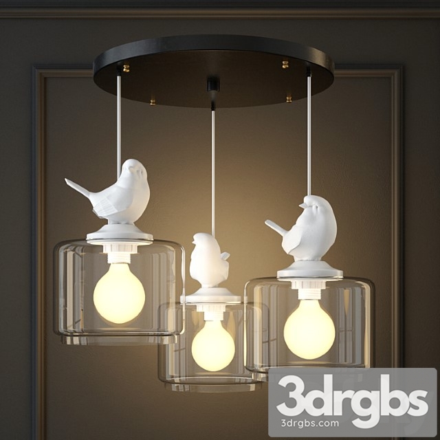 Suspension light provence bird pendant circle 3 3dsmax Download - thumbnail 1