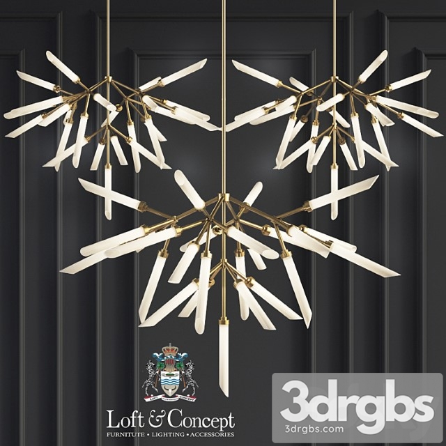 Suspension lights spur chandelier 3dsmax Download - thumbnail 1