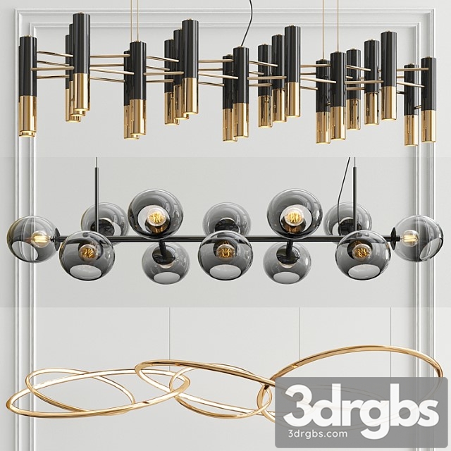 Suspension linear chandelier – 3 type - thumbnail 1