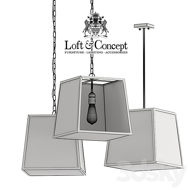 Suspension Loft Industrial Filament Pendant 3DSMax File - thumbnail 3