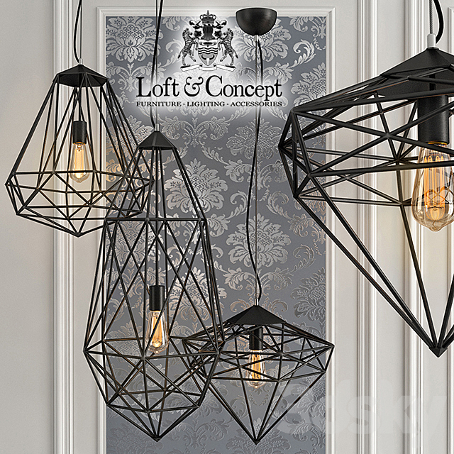 Suspension Loft Wire Fort Pendant 2 3DSMax File - thumbnail 1