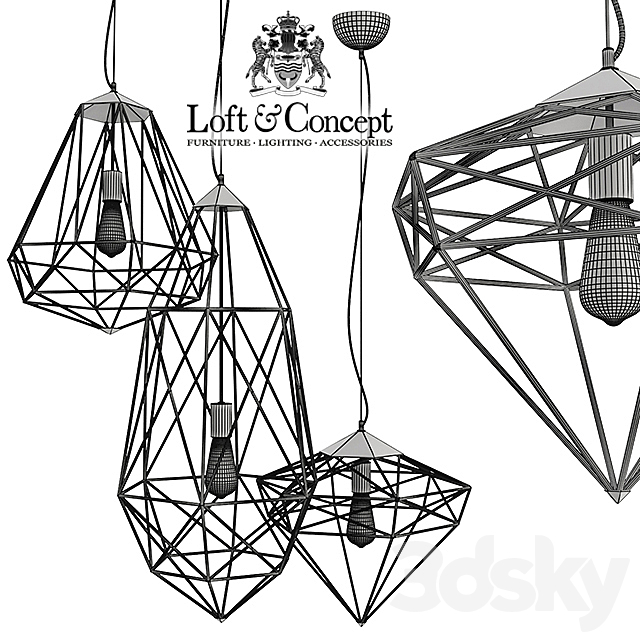 Suspension Loft Wire Fort Pendant 2 3DSMax File - thumbnail 3