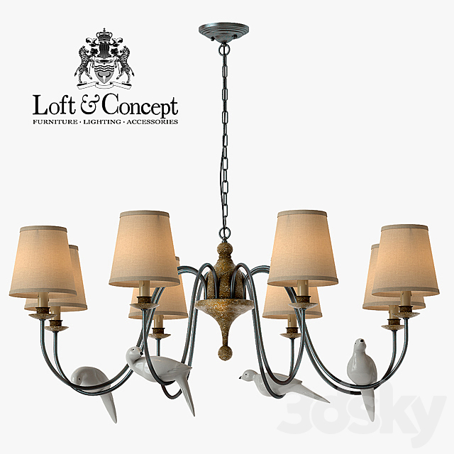 Suspension Norman Bird Chandelier 8 3DSMax File - thumbnail 1