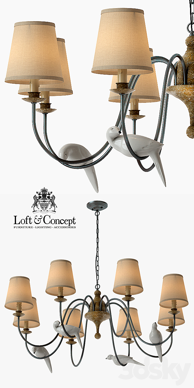 Suspension Norman Bird Chandelier 8 3DSMax File - thumbnail 2