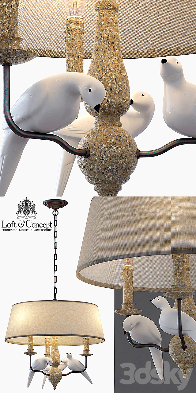 Suspension Norman Bird Chandelier Round 3DSMax File - thumbnail 2