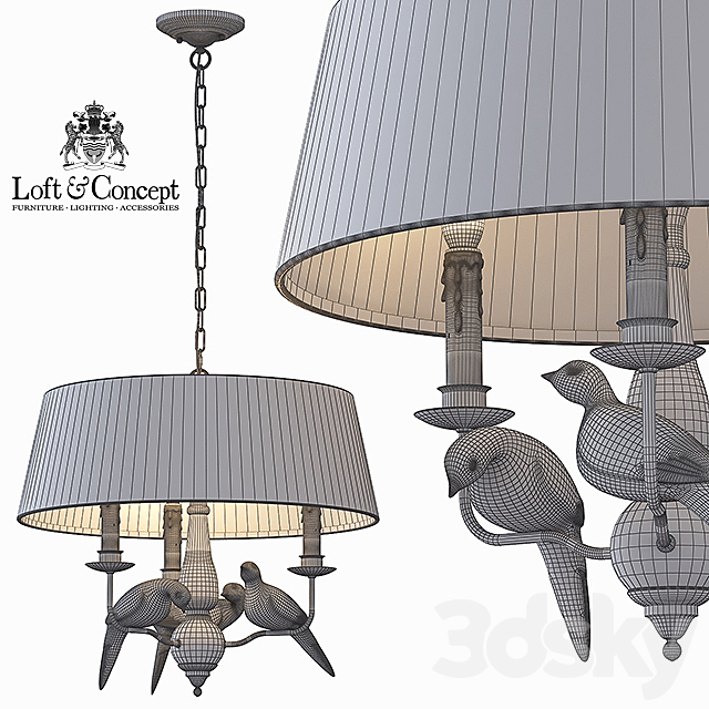 Suspension Norman Bird Chandelier Round 3DSMax File - thumbnail 3