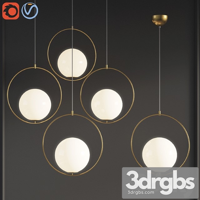 Suspension pendant light brass pl372 3dsmax Download - thumbnail 1