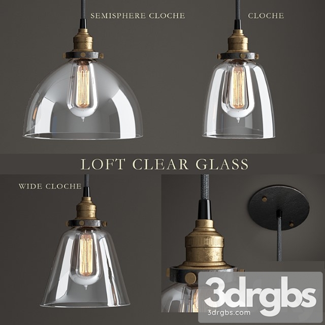 Svietil Niki Sierii Loft Clear Glass 3dsmax Download - thumbnail 1