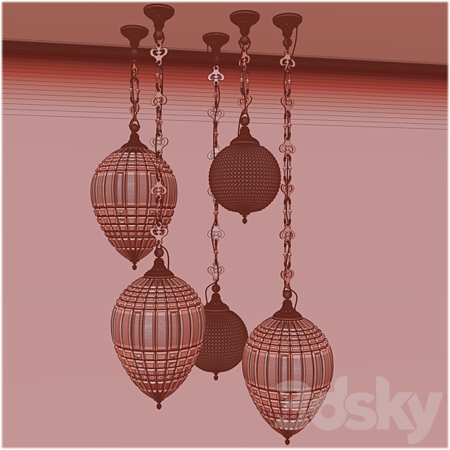 Teardrop chandelier 3DSMax File - thumbnail 3