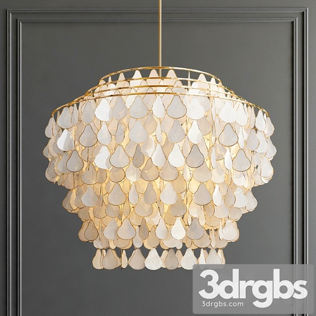 Teardrops capiz chandelier 3dsmax Download - thumbnail 1