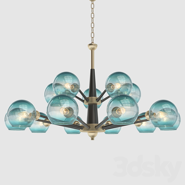 Thalia chandelier blue glass 3DSMax File - thumbnail 1