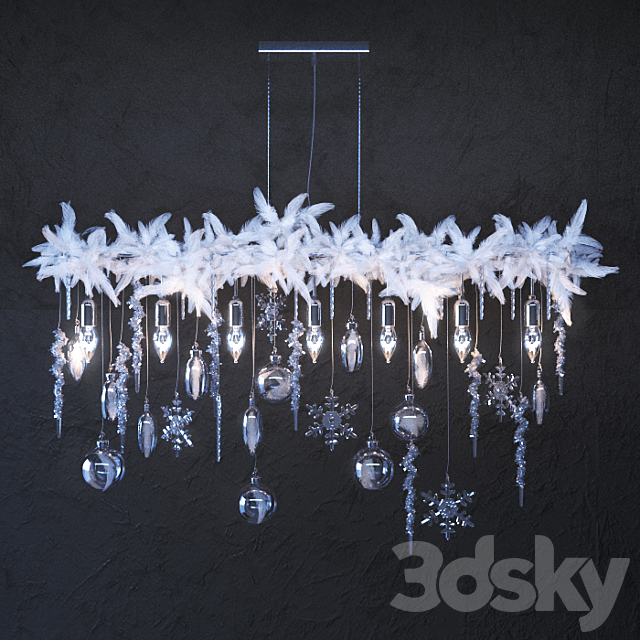 The chandelier in the Christmas decoration 3DSMax File - thumbnail 1