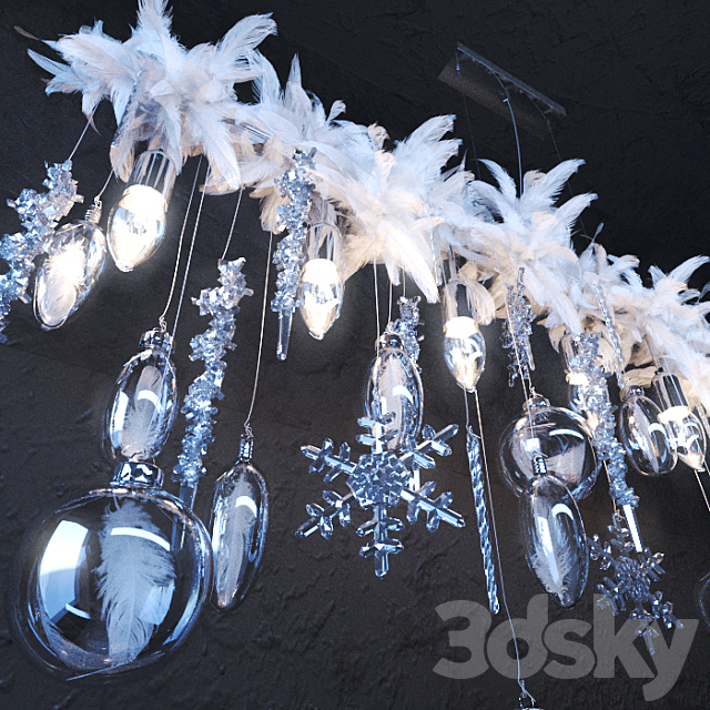 The chandelier in the Christmas decoration 3DSMax File - thumbnail 2