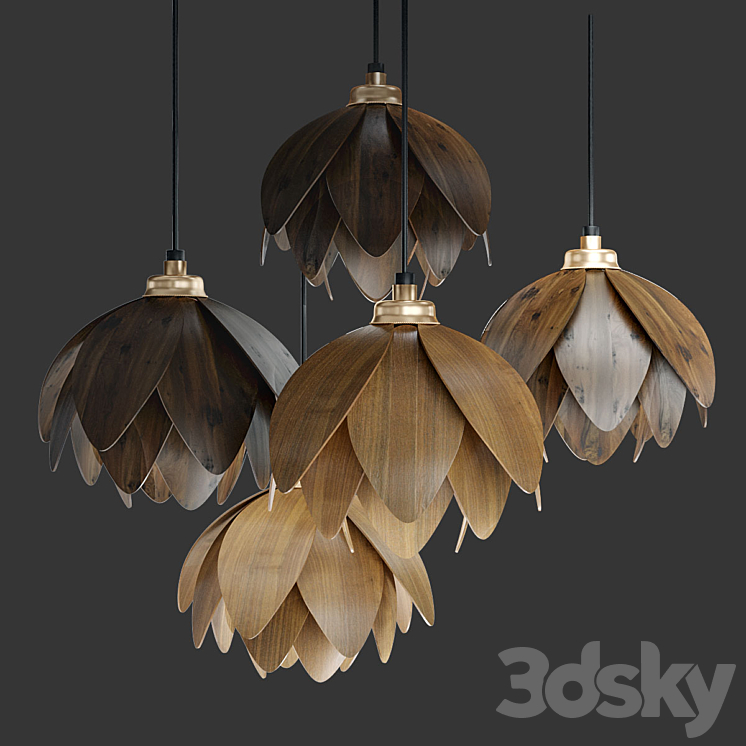 The Lotus bud pendant light 3DS Max Model - thumbnail 2