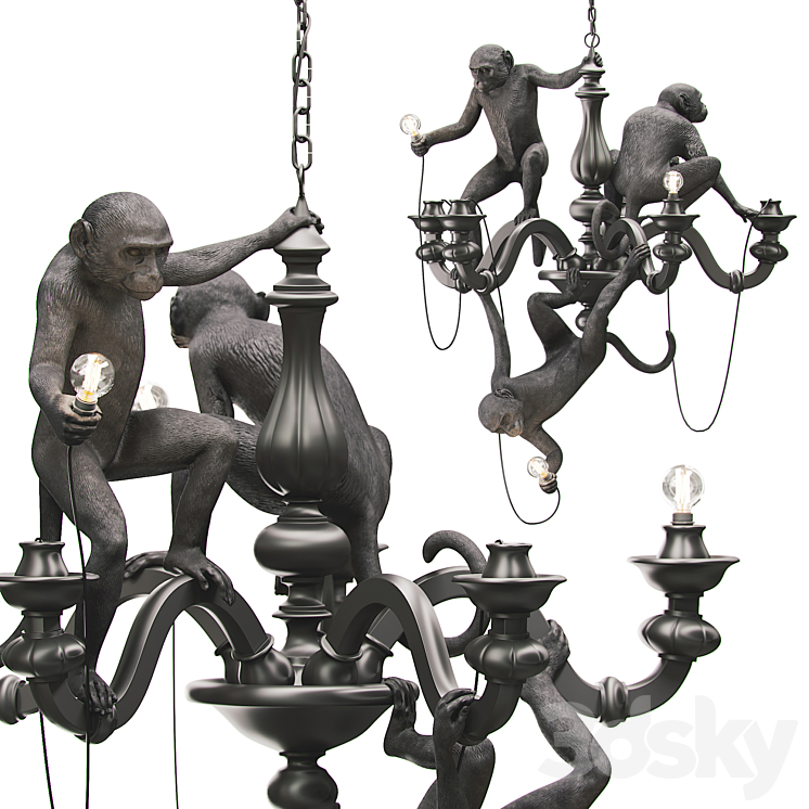 The monkey chandelier 3DS Max Model - thumbnail 2