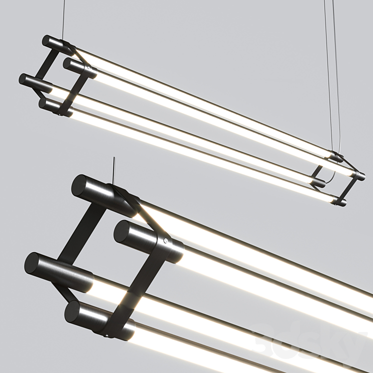 Thin Multiples Dyad Vertical Linear Suspension Light 3DS Max Model - thumbnail 2